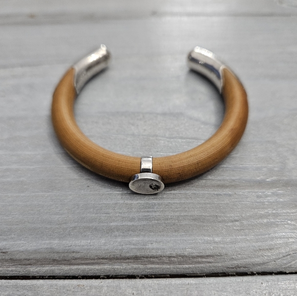 RARE Tiffany & Co Rattan Bamboo Elsa Peretti Sterling Cuff - Picture 2 of 16